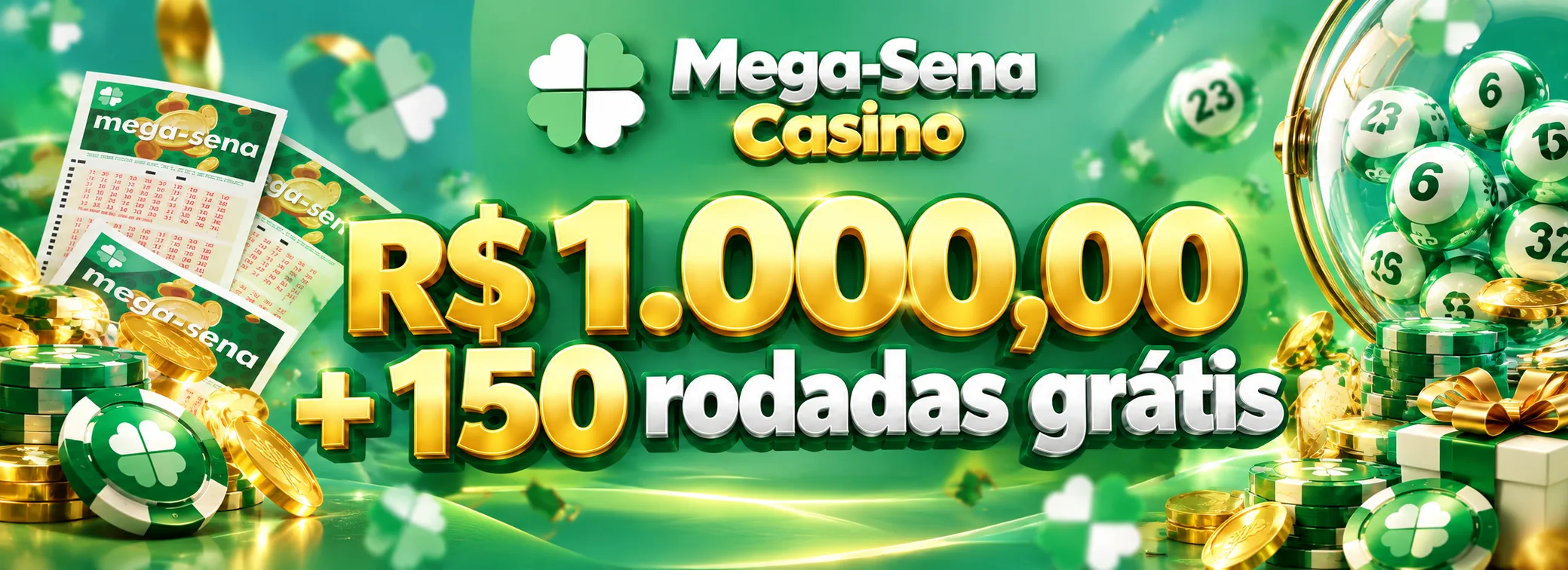 Bônus de 100% até R$ 1.000 do Mega-Sena Casino